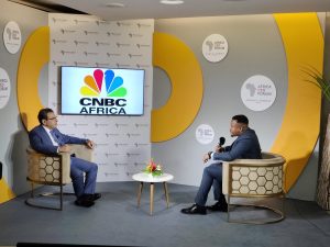 Yaron Tchwella being interviewed by CNBC Africa